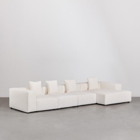 Divano modulare con chaise longue destra a 4 pezzi (â†”ï¸Ž420 cm) con bracciolo alto Bruna