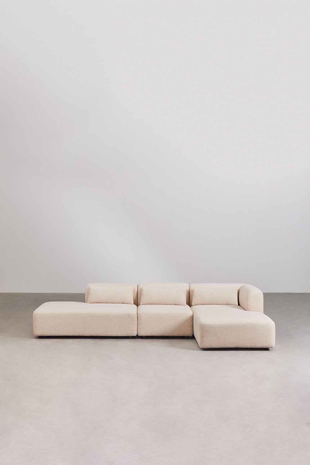 Divano modulare con chaise longue destra in 3 pezzi con chaise lounge Fogler