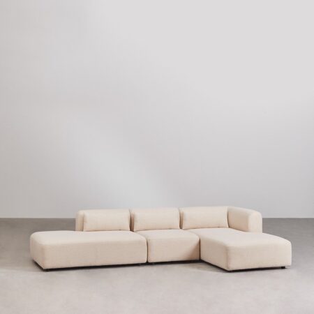Divano modulare con chaise longue destra in 3 pezzi con chaise lounge Fogler