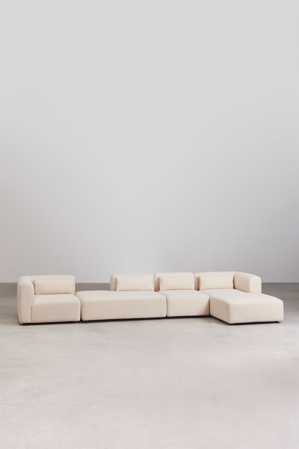 Divano modulare con chaise longue destra in 4 pezzi con chaise lounge Fogler