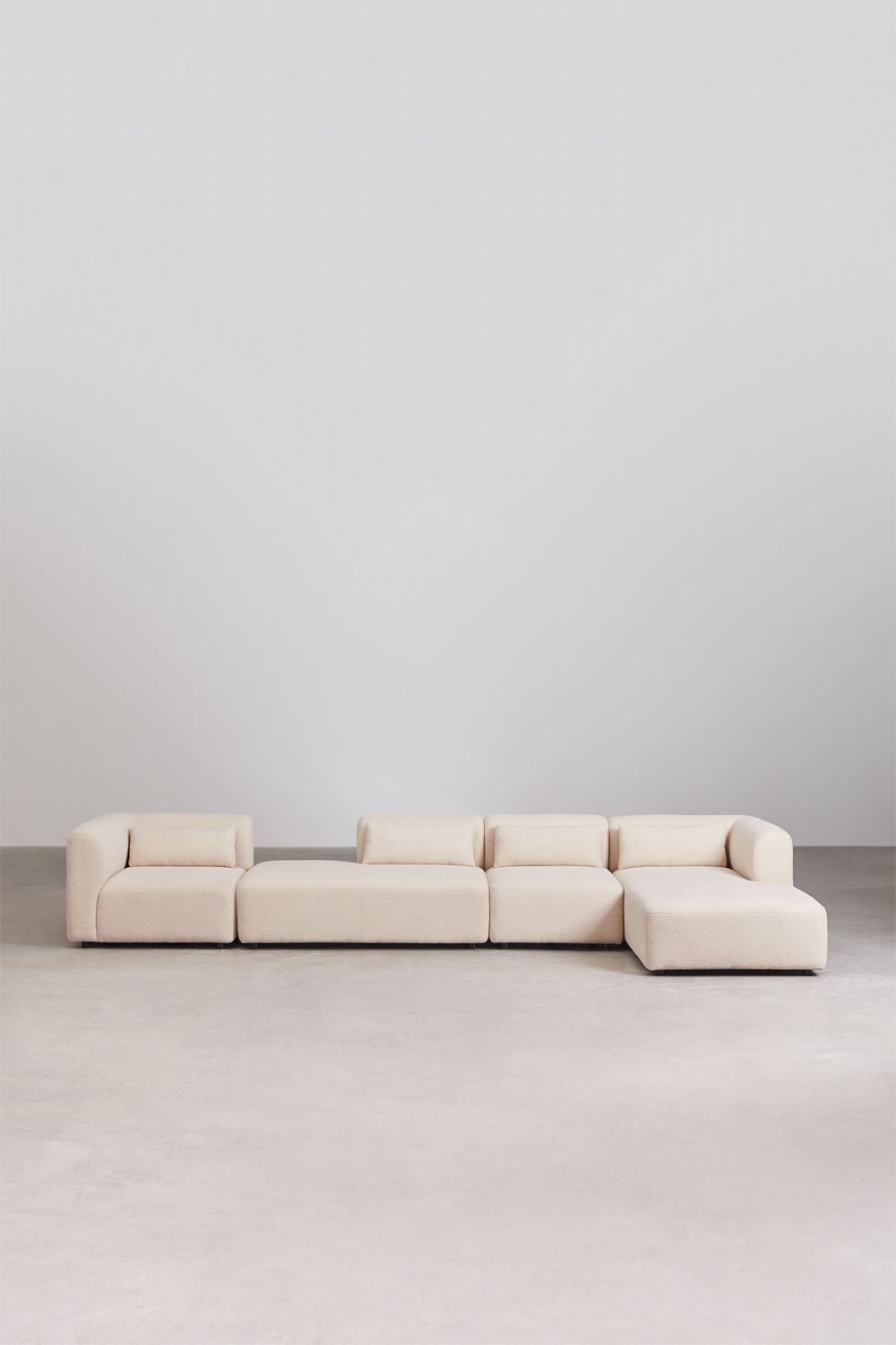 Divano modulare con chaise longue destra in 4 pezzi con chaise lounge Fogler