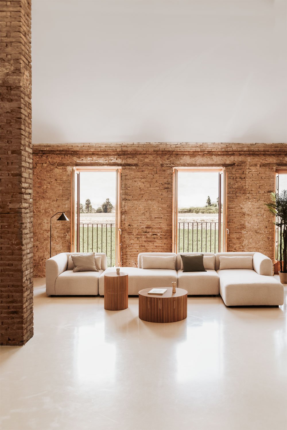 Divano modulare con chaise longue destra in 4 pezzi con chaise lounge Fogler