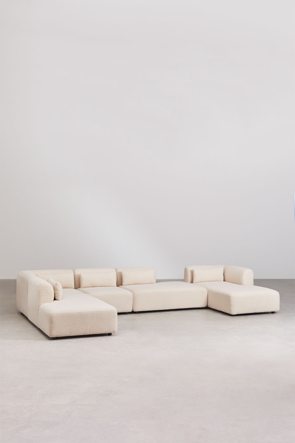 Divano modulare con chaise longue destra in 5 pezzi con doppia chaise fogler