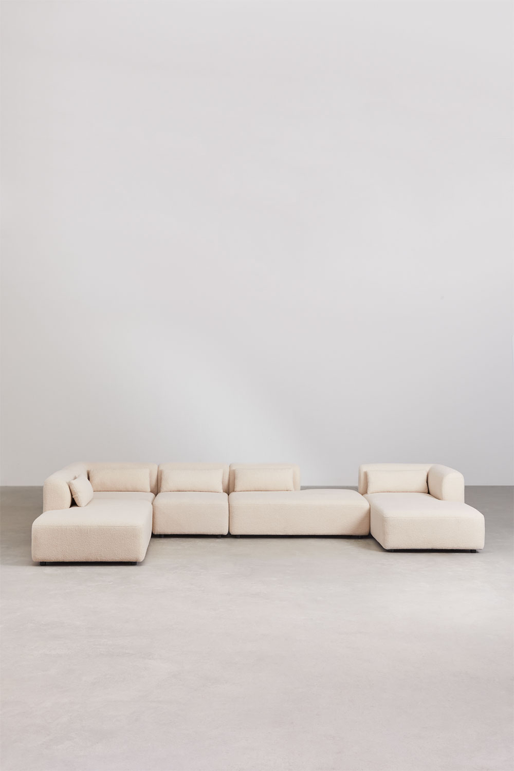 Divano modulare con chaise longue destra in 5 pezzi con doppia chaise fogler