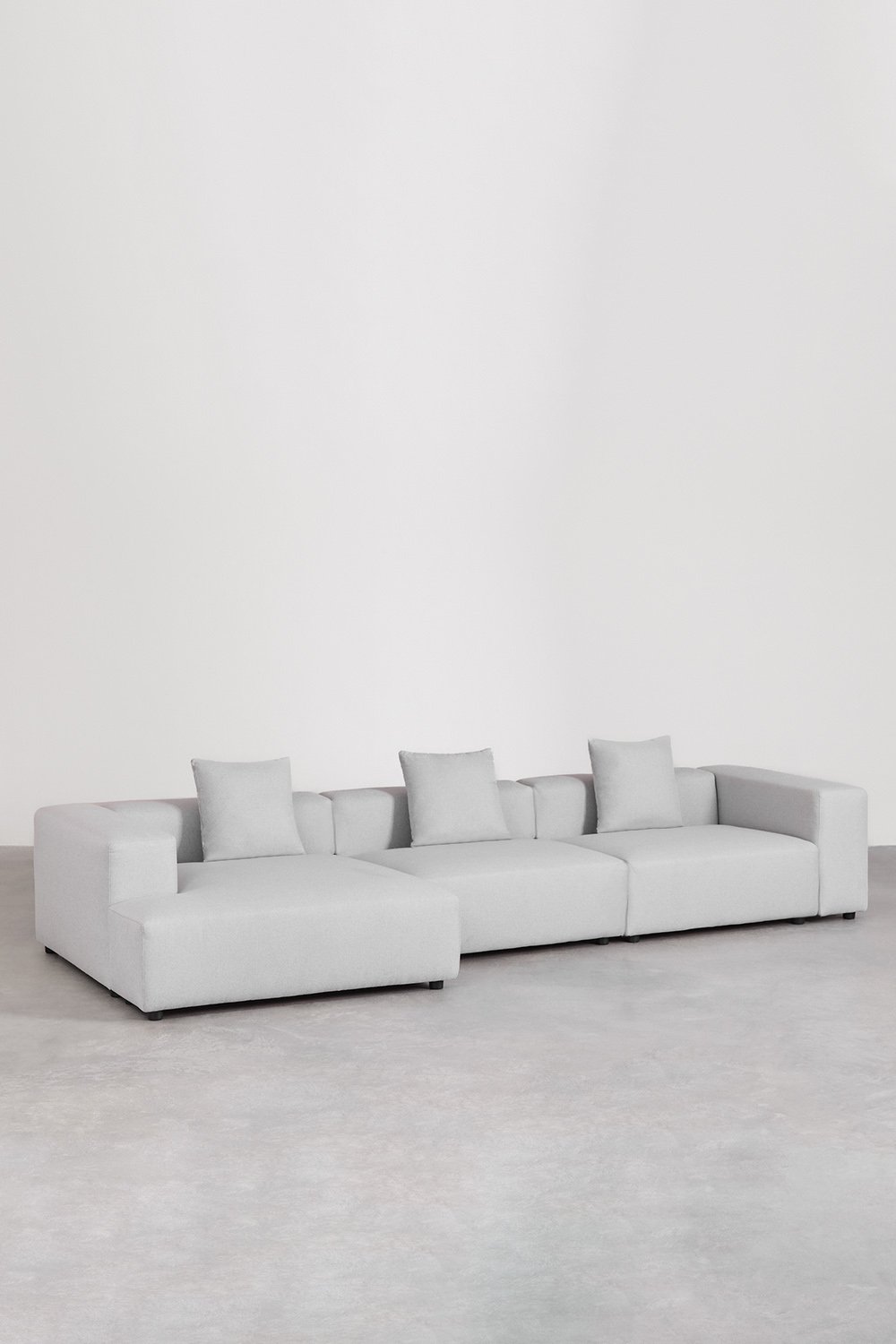 Sofà modulare con chaise longue sinistra a 3 pezzi (↔︎375 cm) con bracciolo alto Bruna