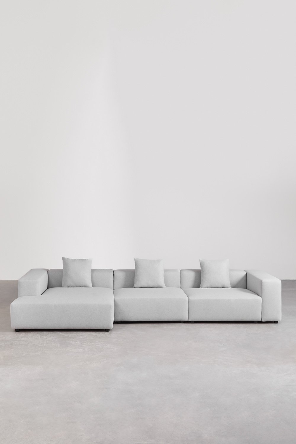 Sofà modulare con chaise longue sinistra a 3 pezzi (↔︎375 cm) con bracciolo alto Bruna