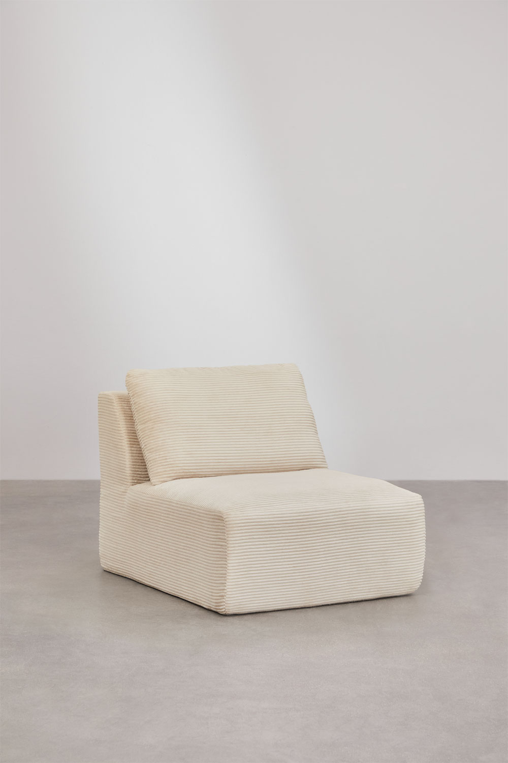Divano modulare Temple con chaise longue sinistra in 3 pezzi, in velluto a coste sottovuoto