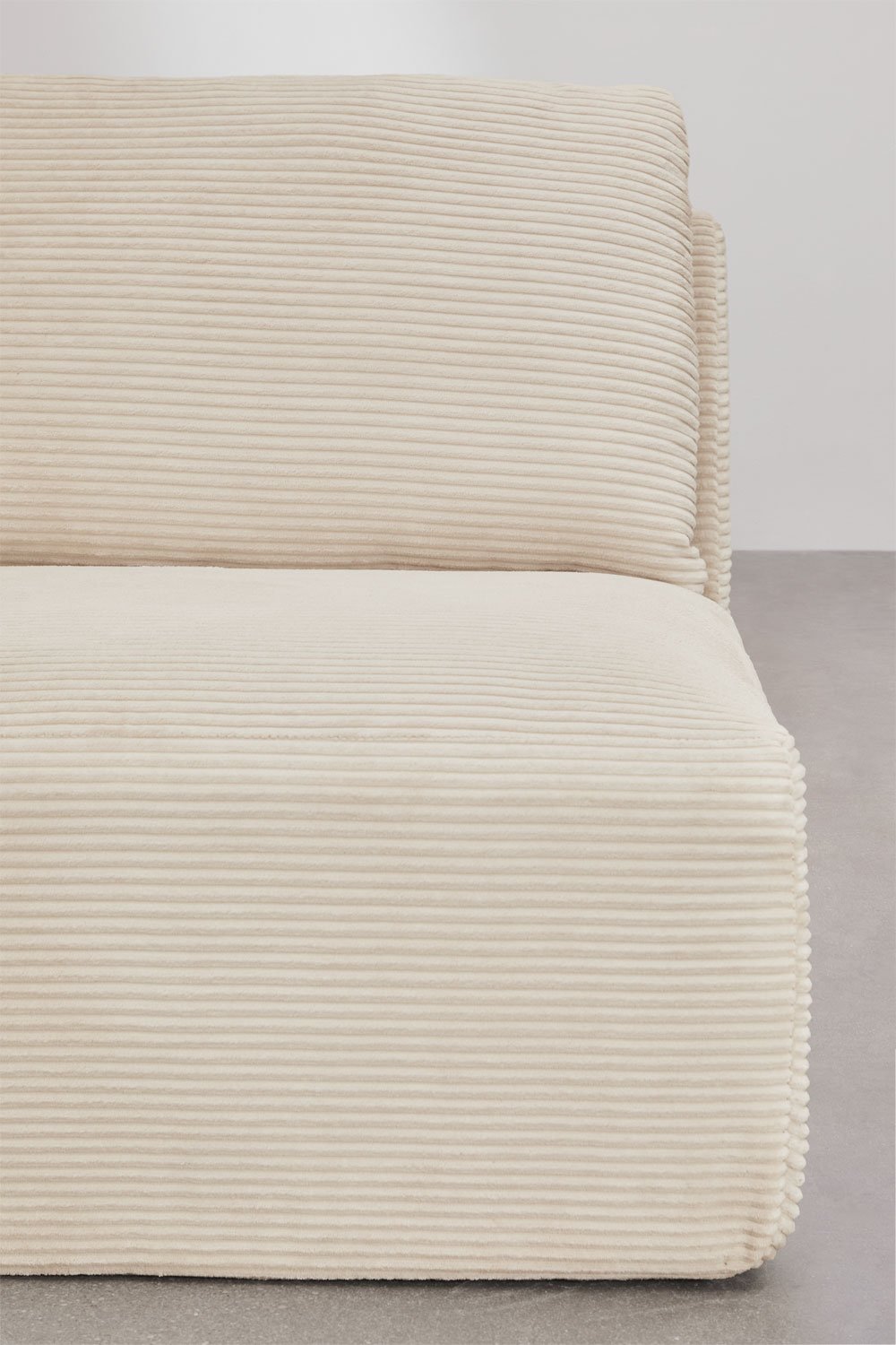 Divano modulare Temple con chaise longue sinistra in 3 pezzi, in velluto a coste sottovuoto