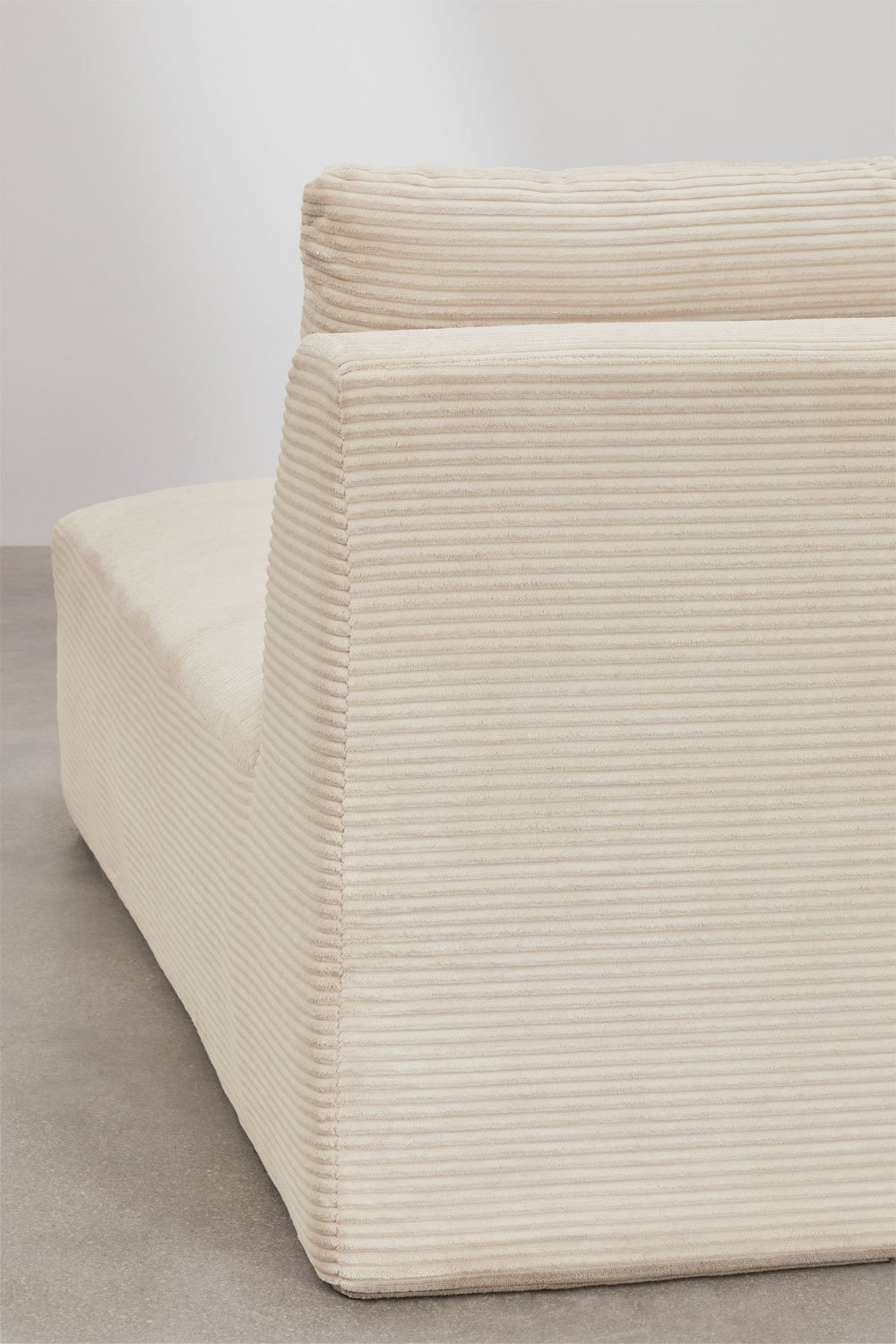 Divano modulare Temple con chaise longue sinistra in 3 pezzi, in velluto a coste sottovuoto
