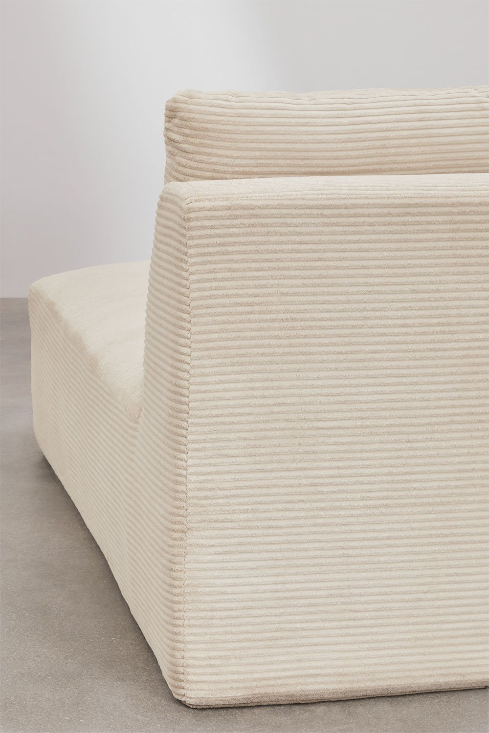 Divano modulare Temple chaise longue sinistra 5 pezzi in velluto a coste sottovuoto