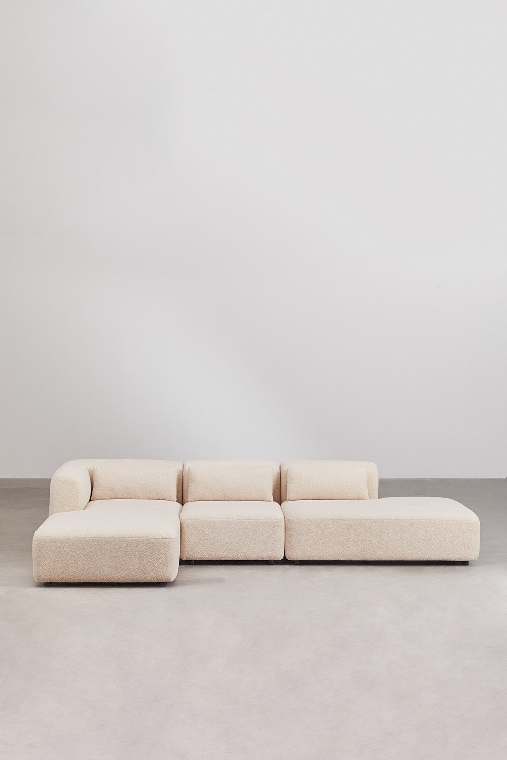 Divano modulare chaise longue sinistro a 3 pezzi con ottomana Fogler