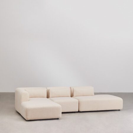 Divano modulare chaise longue sinistro a 3 pezzi con ottomana Fogler