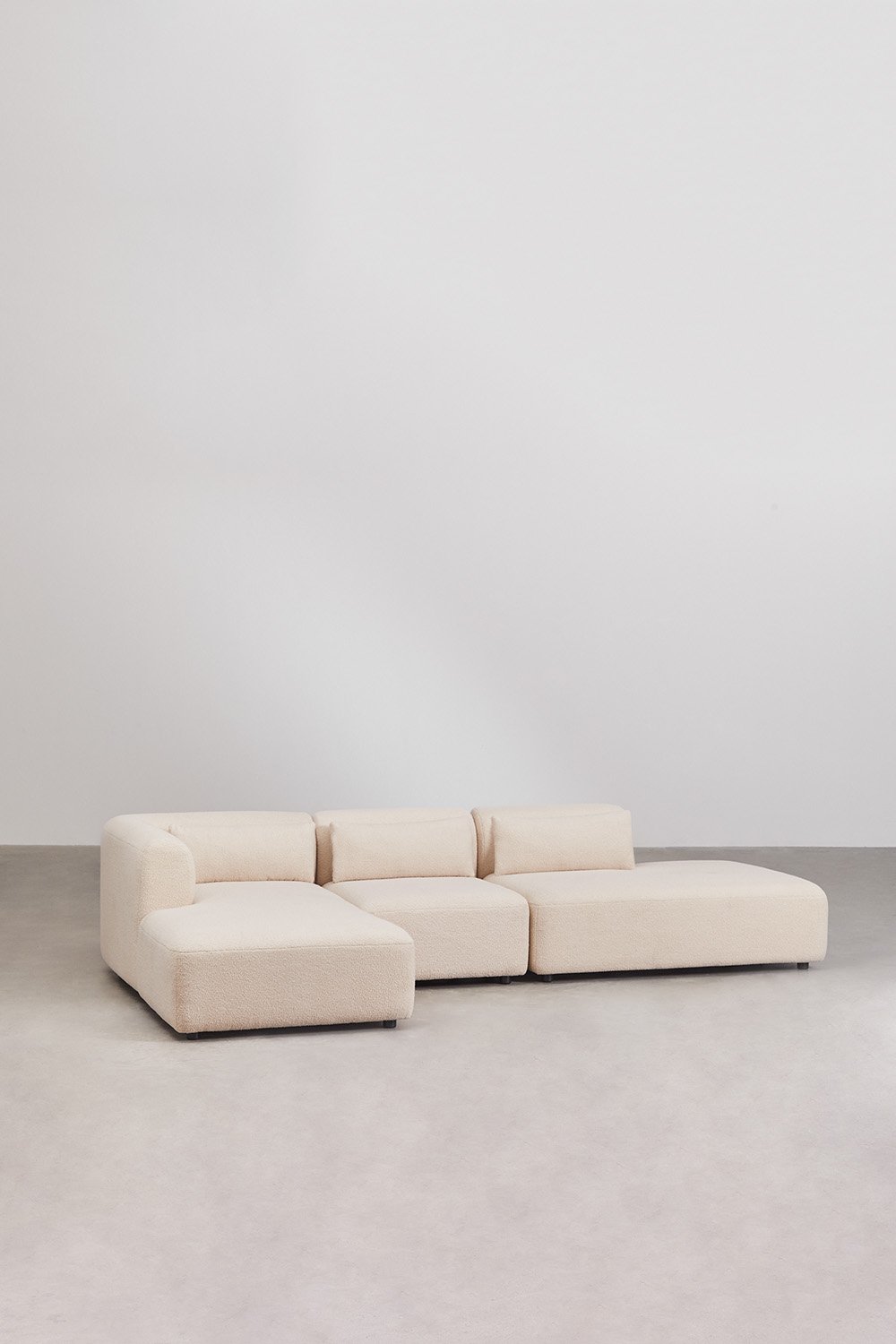 Divano modulare chaise longue sinistro a 3 pezzi con ottomana Fogler