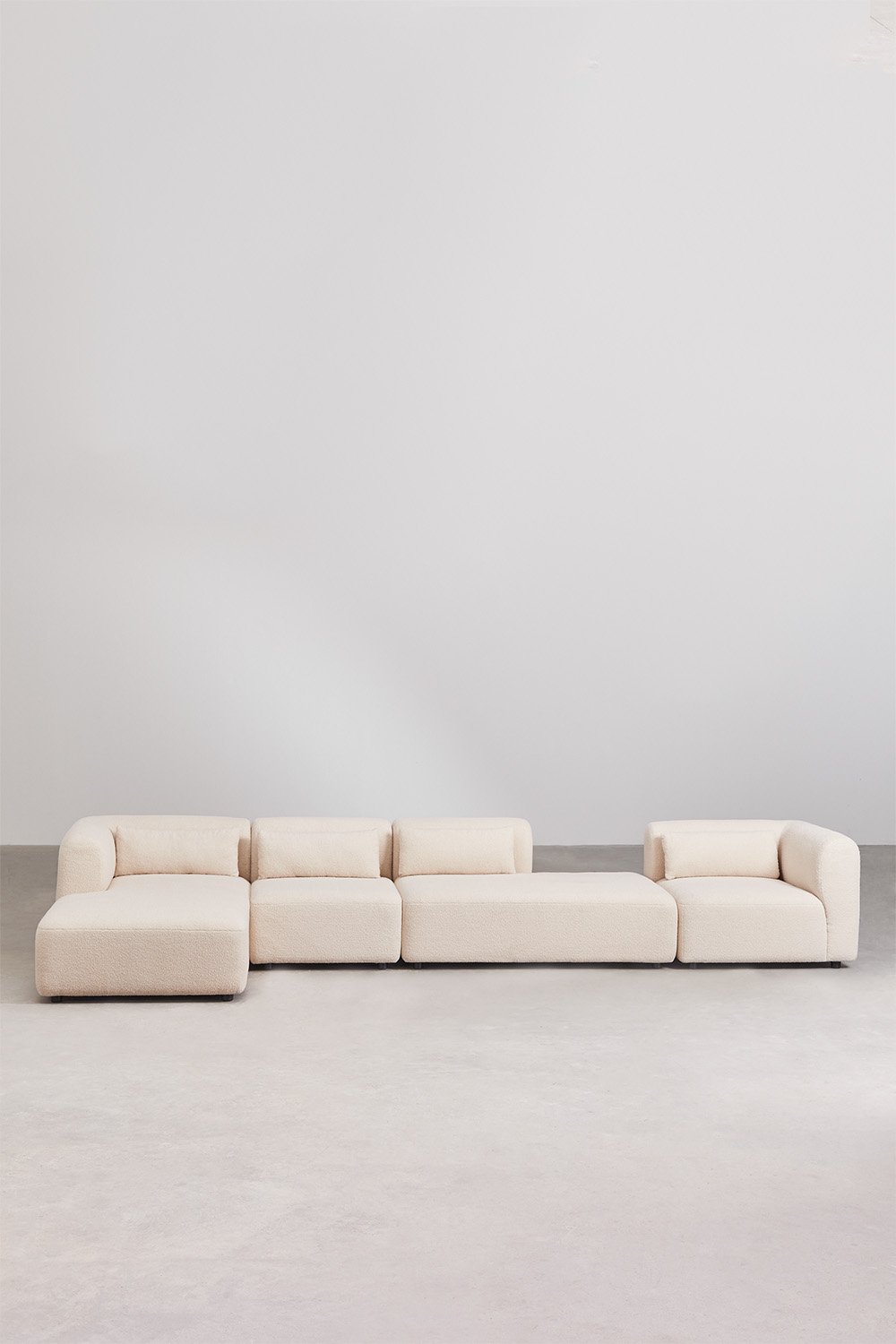 Divano modulare con chaise longue sinistra in 4 pezzi con chaise lounge Fogler