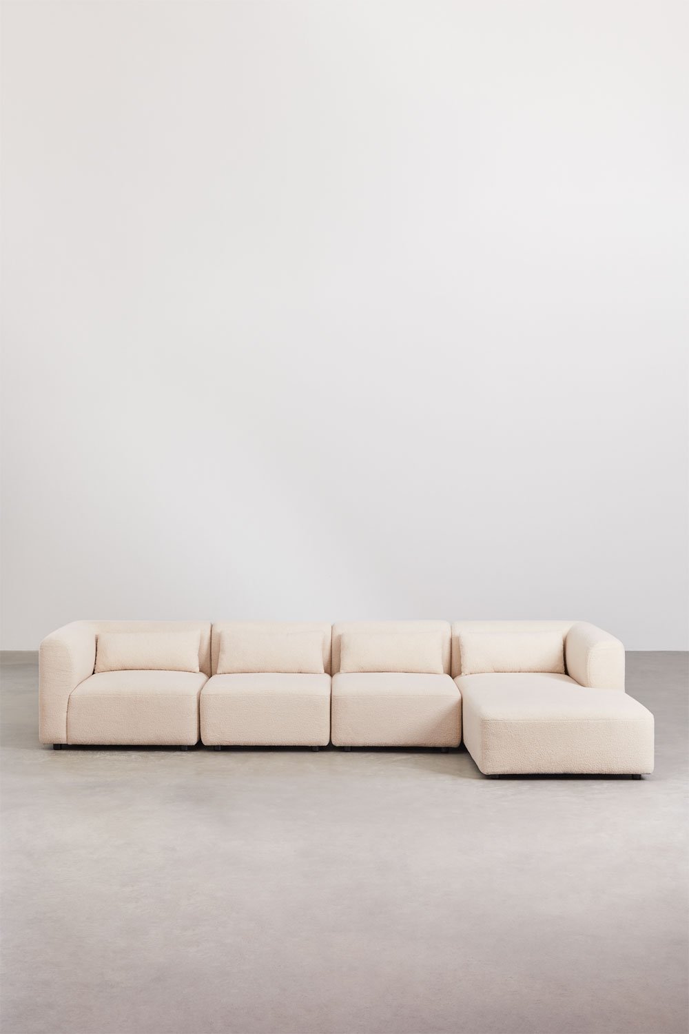 Divano modulare Fogler con chaise longue destra in 4 pezzi