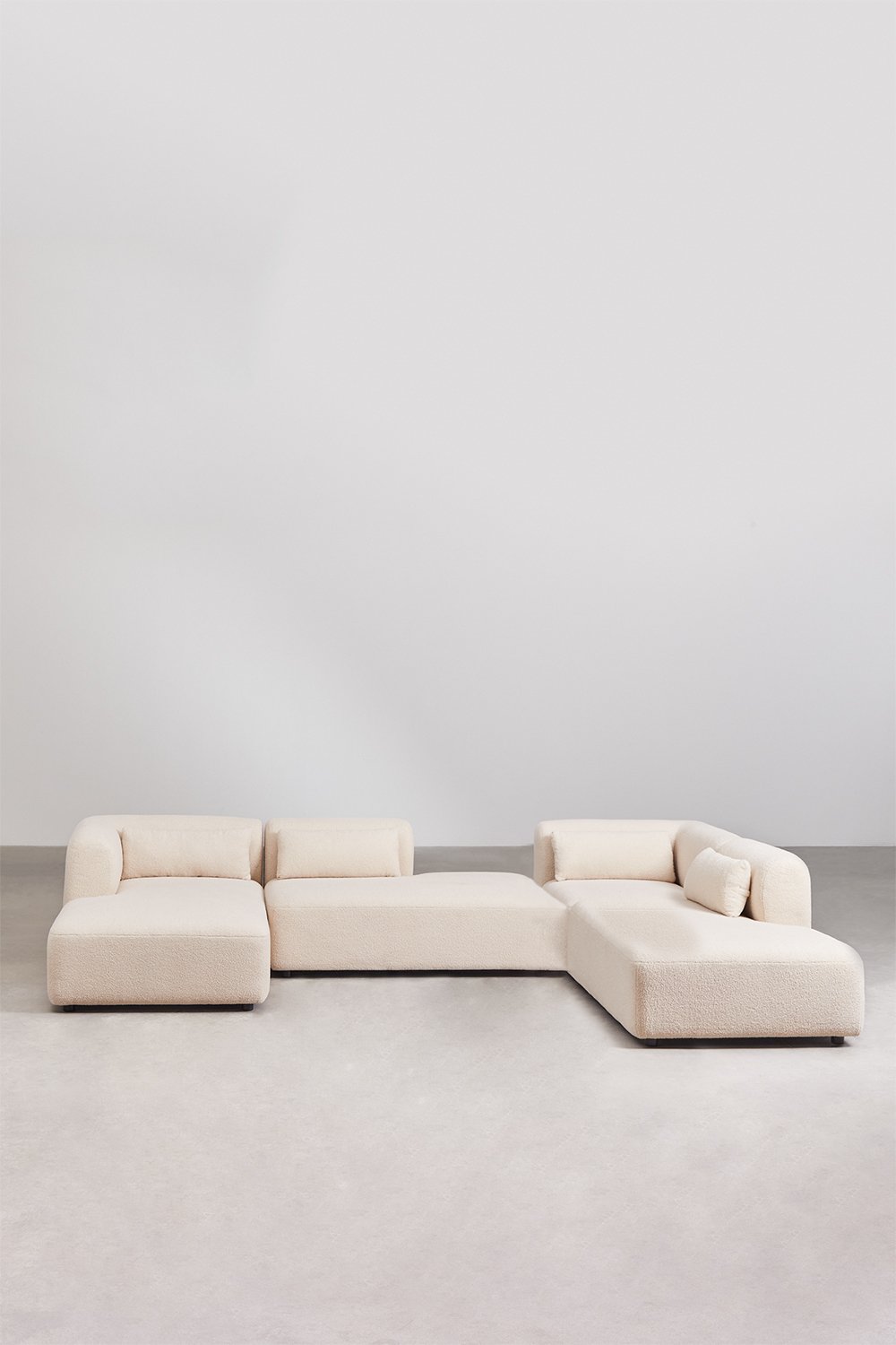 Divano modulare Fogler con chaise longue sinistra in 4 pezzi con doppia chaise longue
