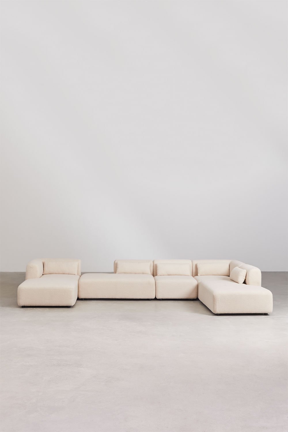 Divano modulare Fogler con chaise longue sinistra in 5 pezzi con doppia chaise longue