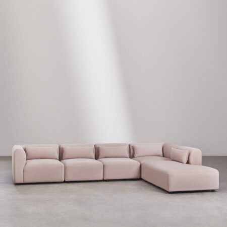 Divano modulare Fogler in 5 pezzi con chaise longue destra