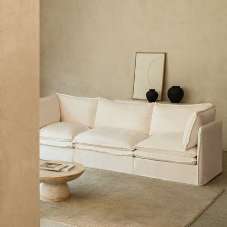 Divano modulare Grace in lino e cotone in 3 pezzi