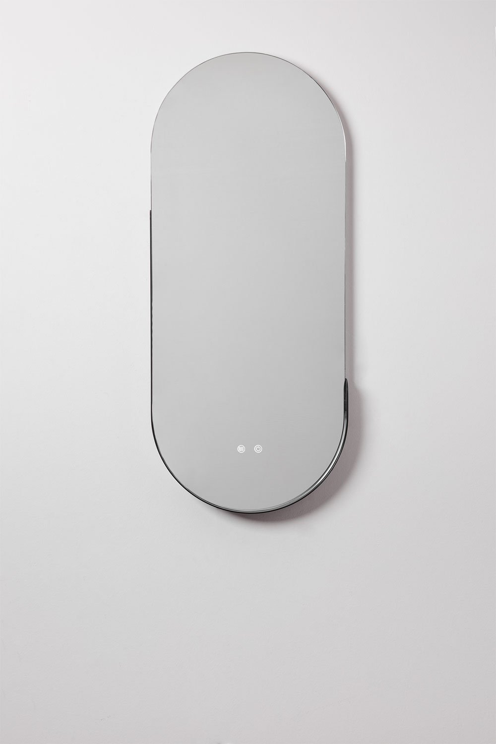Specchio da parete ovale da bagno con luce LED e antiappannamento (45x105 cm) Vacson