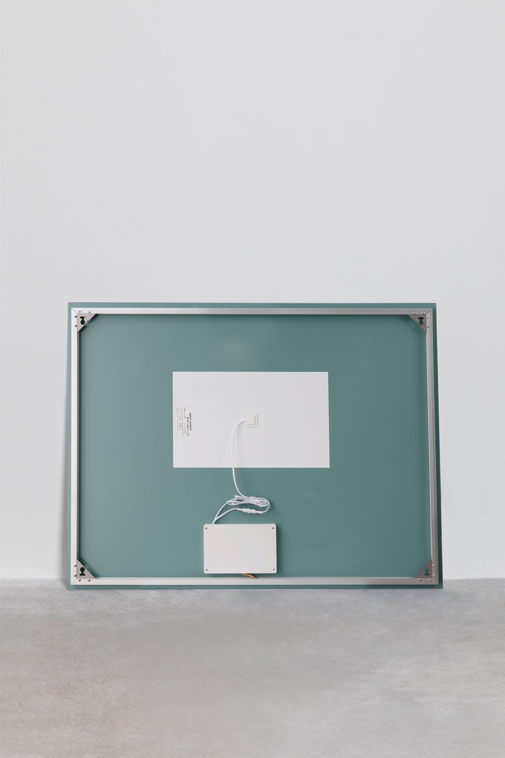 Specchio da parete rettangolare da bagno con luce LED e antiappannamento (120x90 cm) Sivren