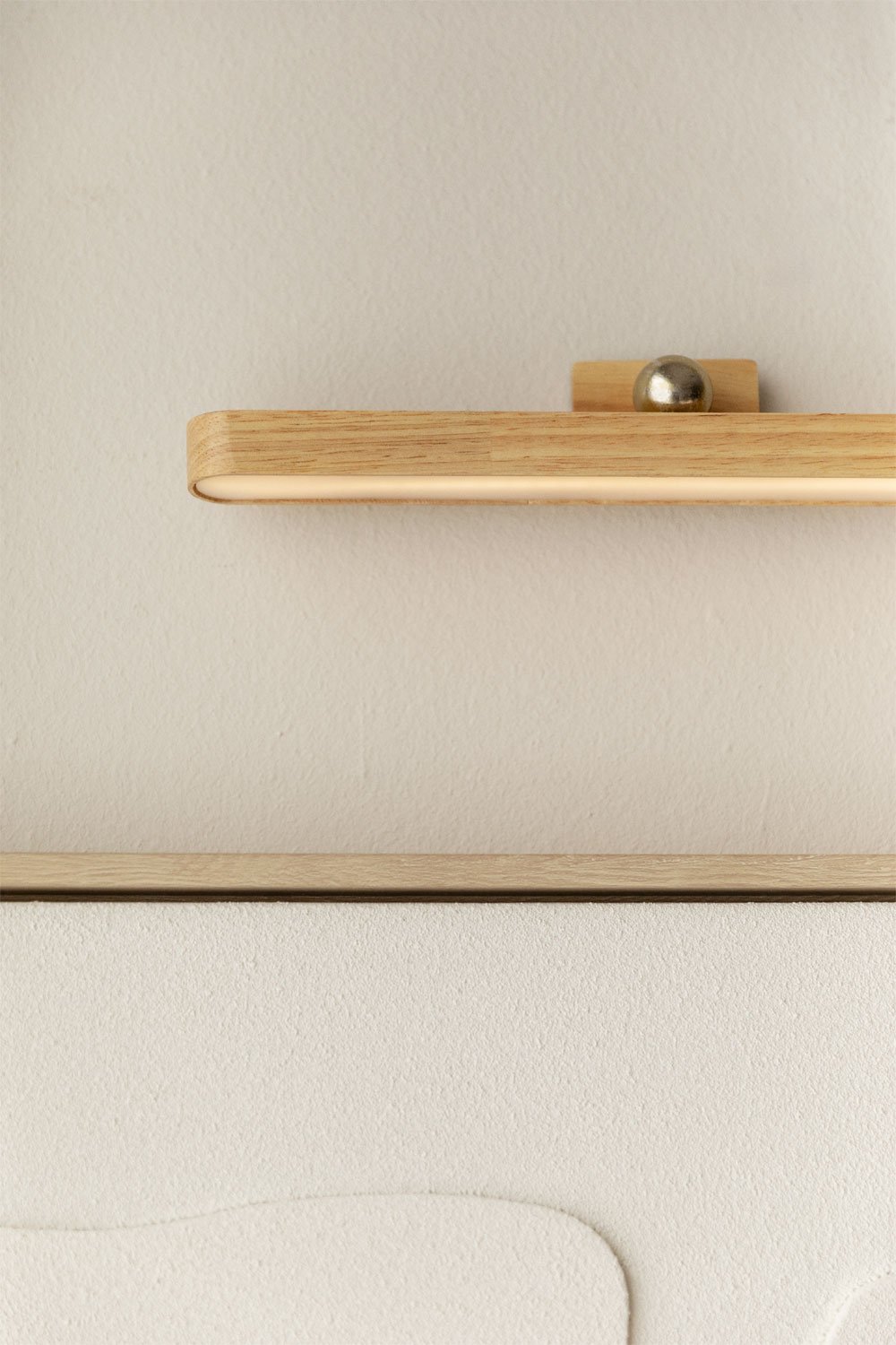 Lampada da parete a LED Davies in legno di gomma