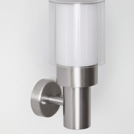 Lampada da parete per esterno Vantol in acciaio inox