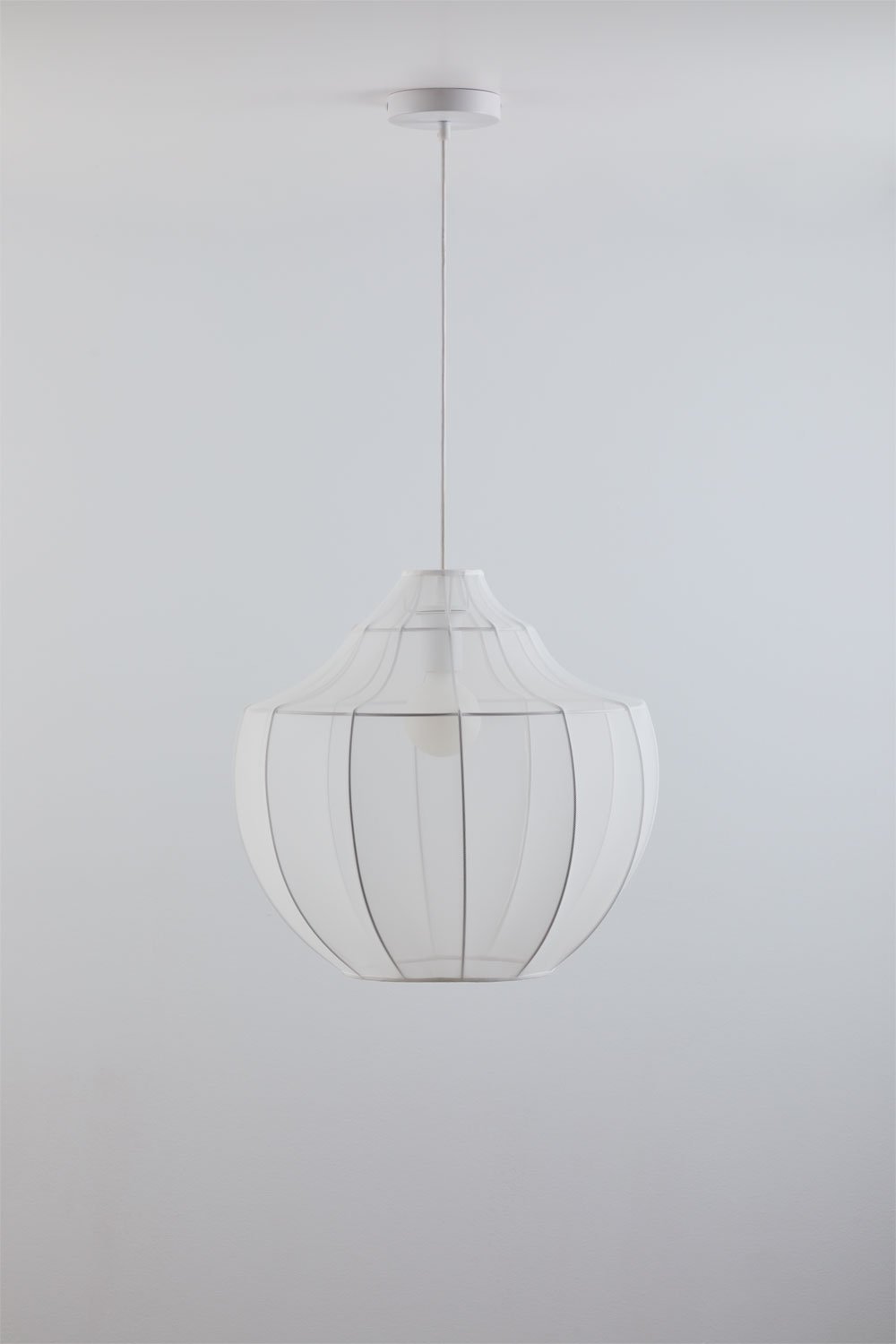 Lampada da soffitto Adaya in metallo e tessuto