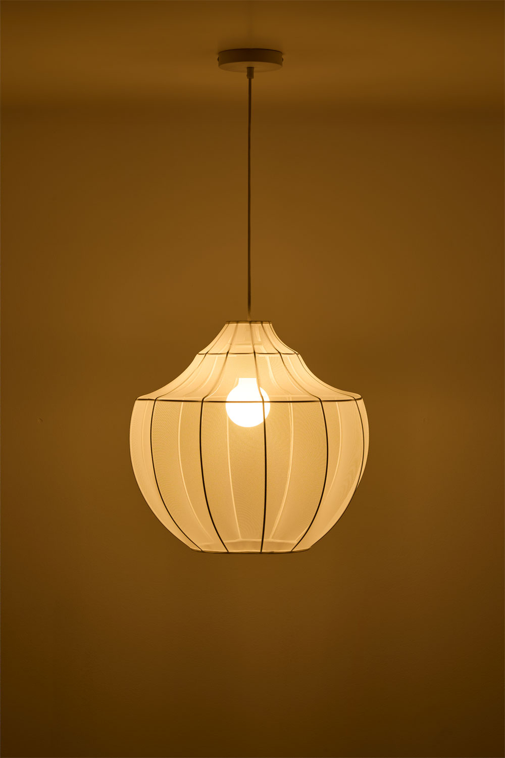 Lampada da soffitto Adaya in metallo e tessuto