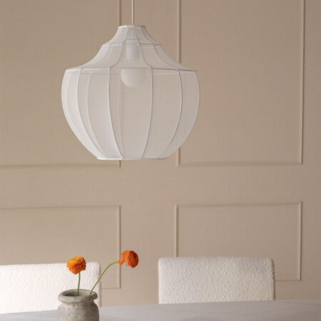 Lampada da soffitto Adaya in metallo e tessuto