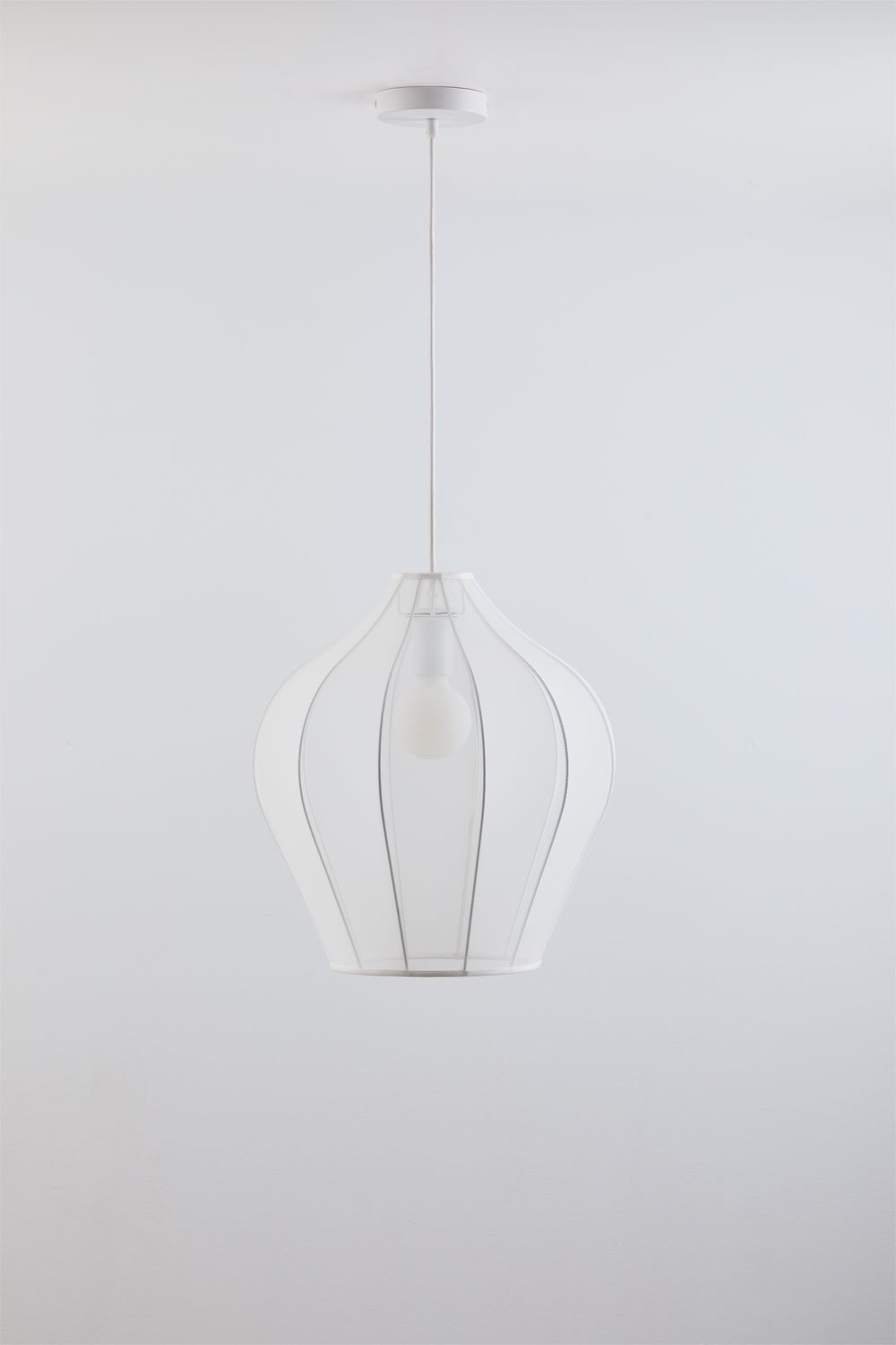 Lampada da soffitto Belisa in metallo e tessuto