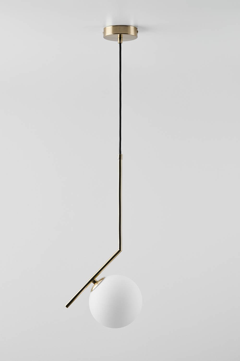 Lampada da soffitto in acciaio inox Linorayle con sfera di vetro