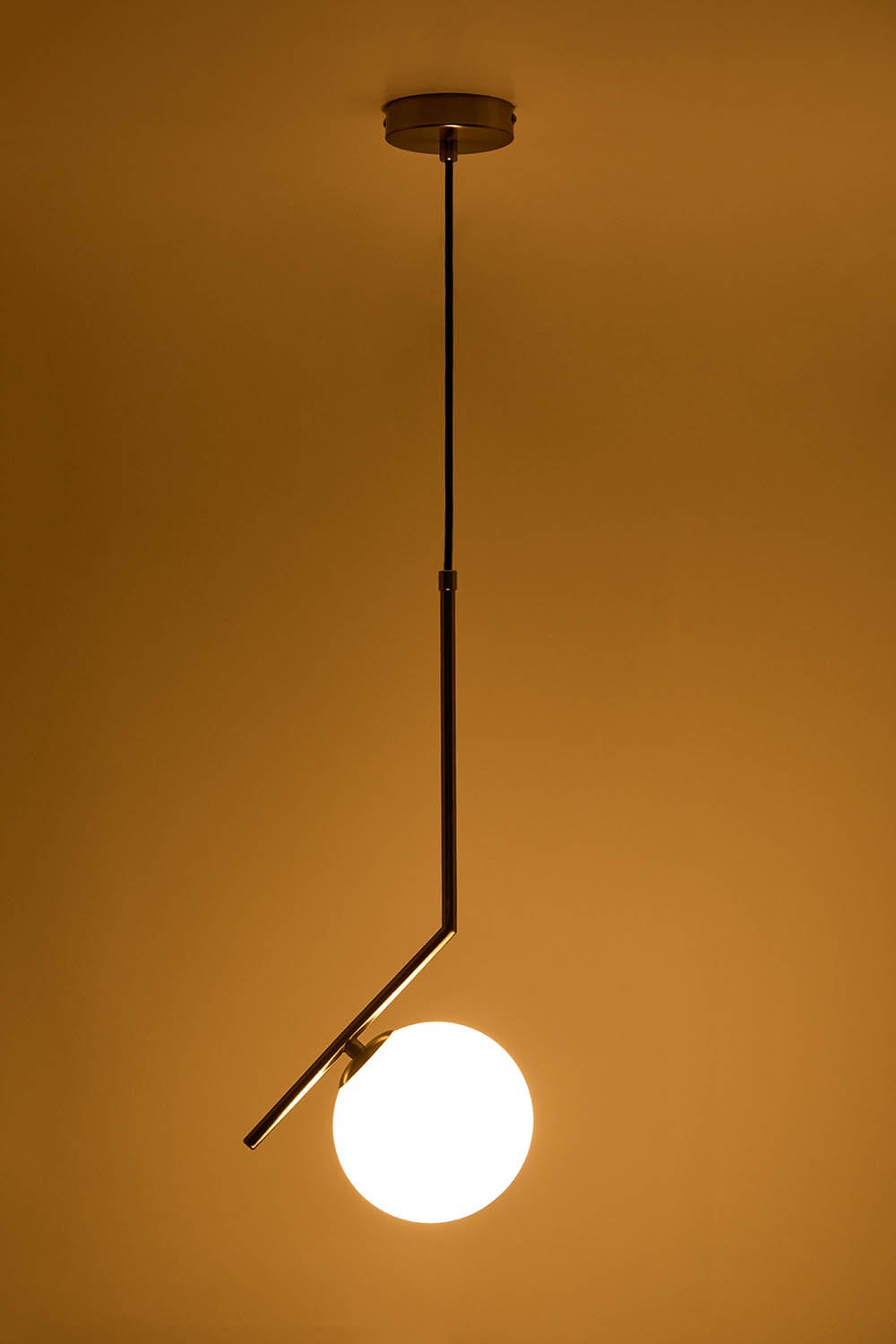Lampada da soffitto in acciaio inox Linorayle con sfera di vetro