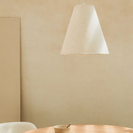 Lampada da soffitto in lino e cotone granato