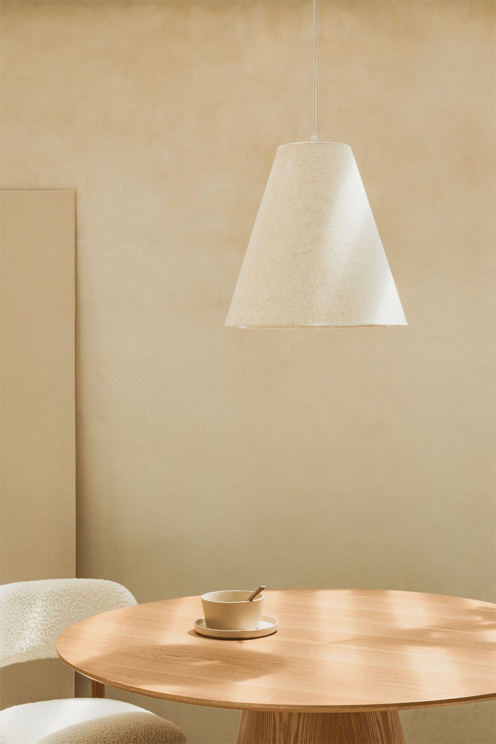 Lampada da soffitto in lino e cotone granato