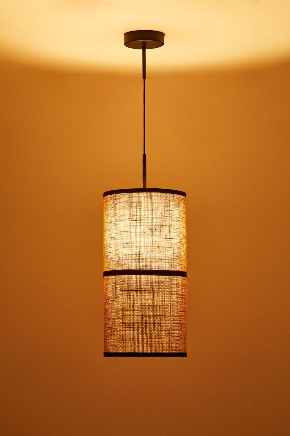 Lampada da soffitto Olinda in juta e cotone