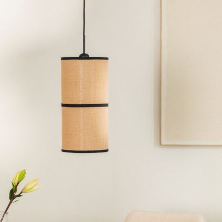 Lampada da soffitto Olinda in juta e cotone