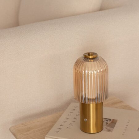 Lampada da tavolo LED senza fili in ferro e vetro Neristan