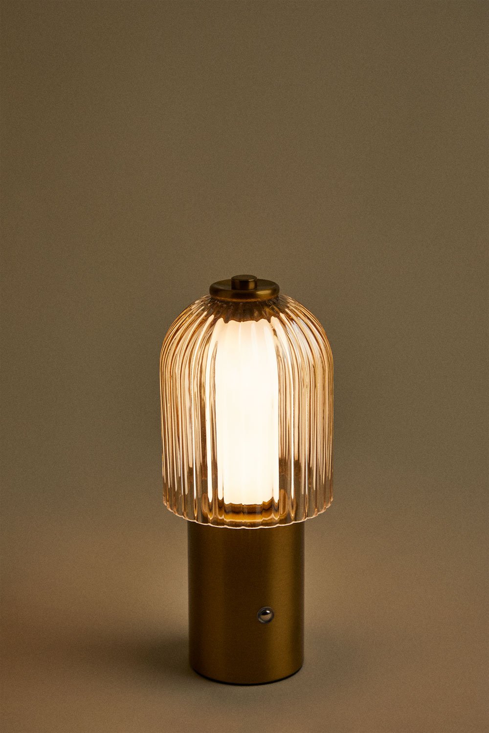 Lampada da tavolo LED senza fili per esterni in ferro e vetro Neristan