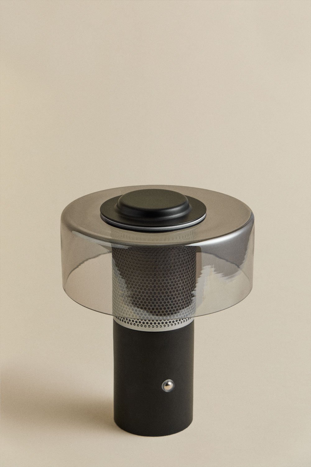 Lampada da tavolo per esterni a LED wireless Elfriede in vetro e acciaio