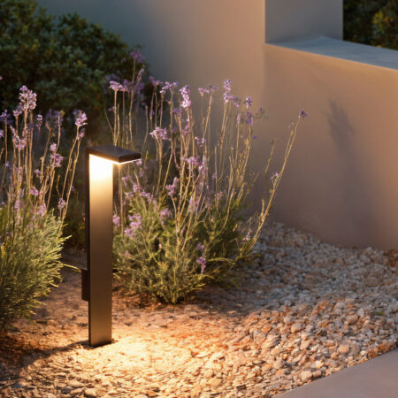 Lampada solare LED da esterno in alluminio Luxore