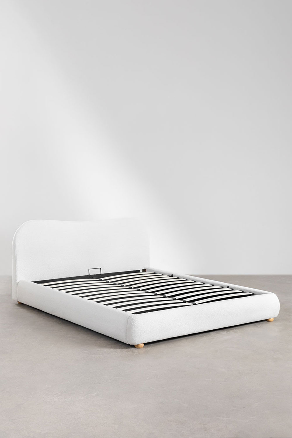 Letto con contenitore ribaltabile imbottito Winselet