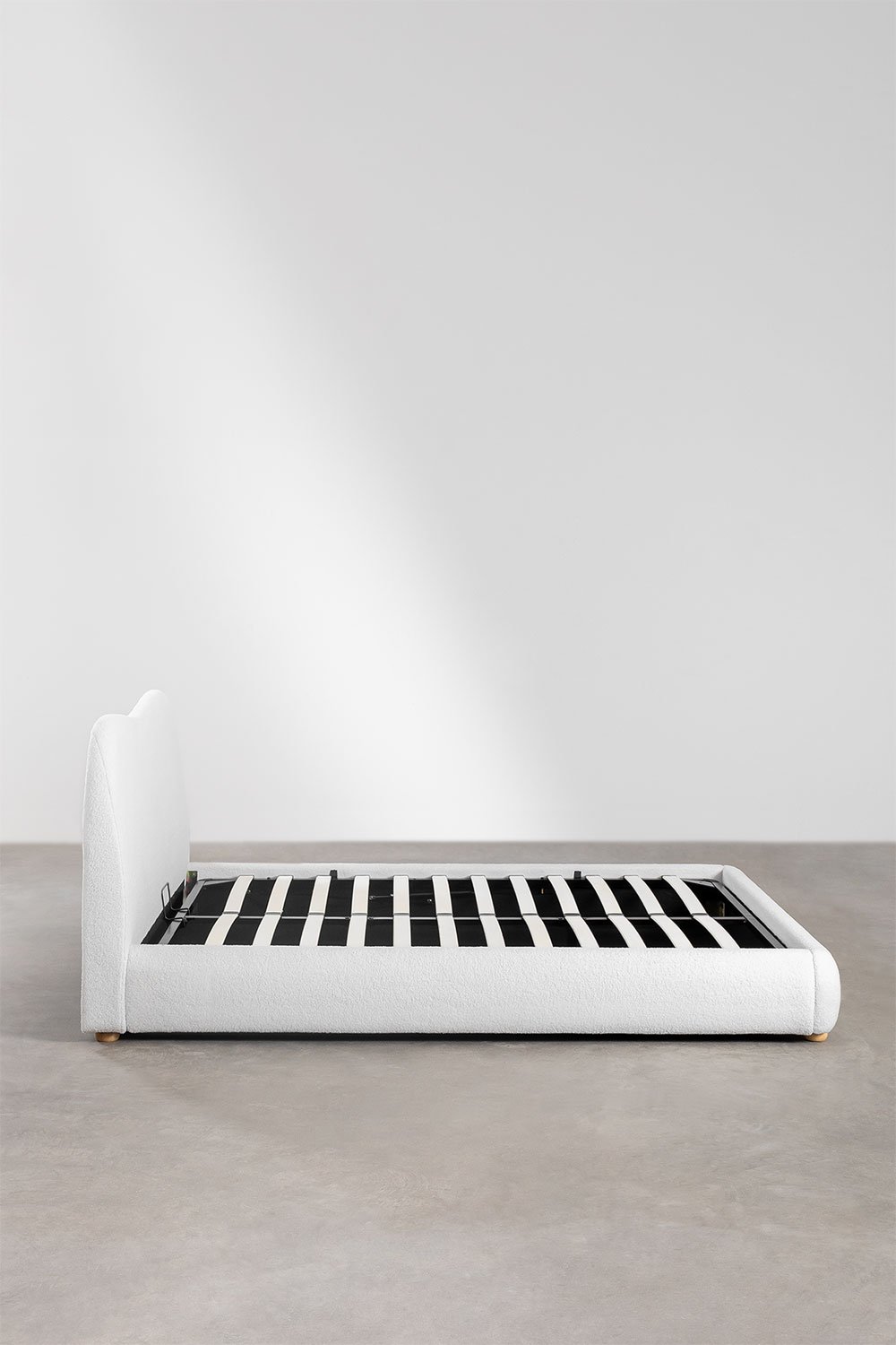 Letto con contenitore ribaltabile imbottito Winselet