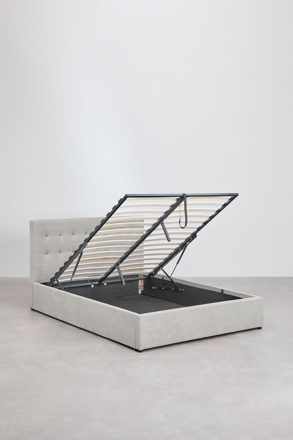 Letto imbottito Abiel con rotelle pieghevole