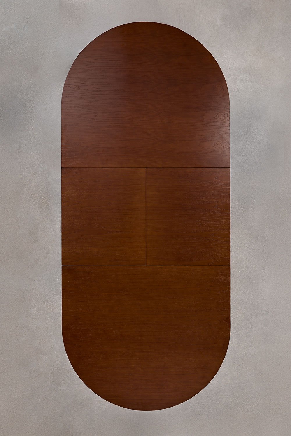 Tavolo da pranzo ovale 180-240x105 cm allungabile in MDF e impiallacciato rovere Montana