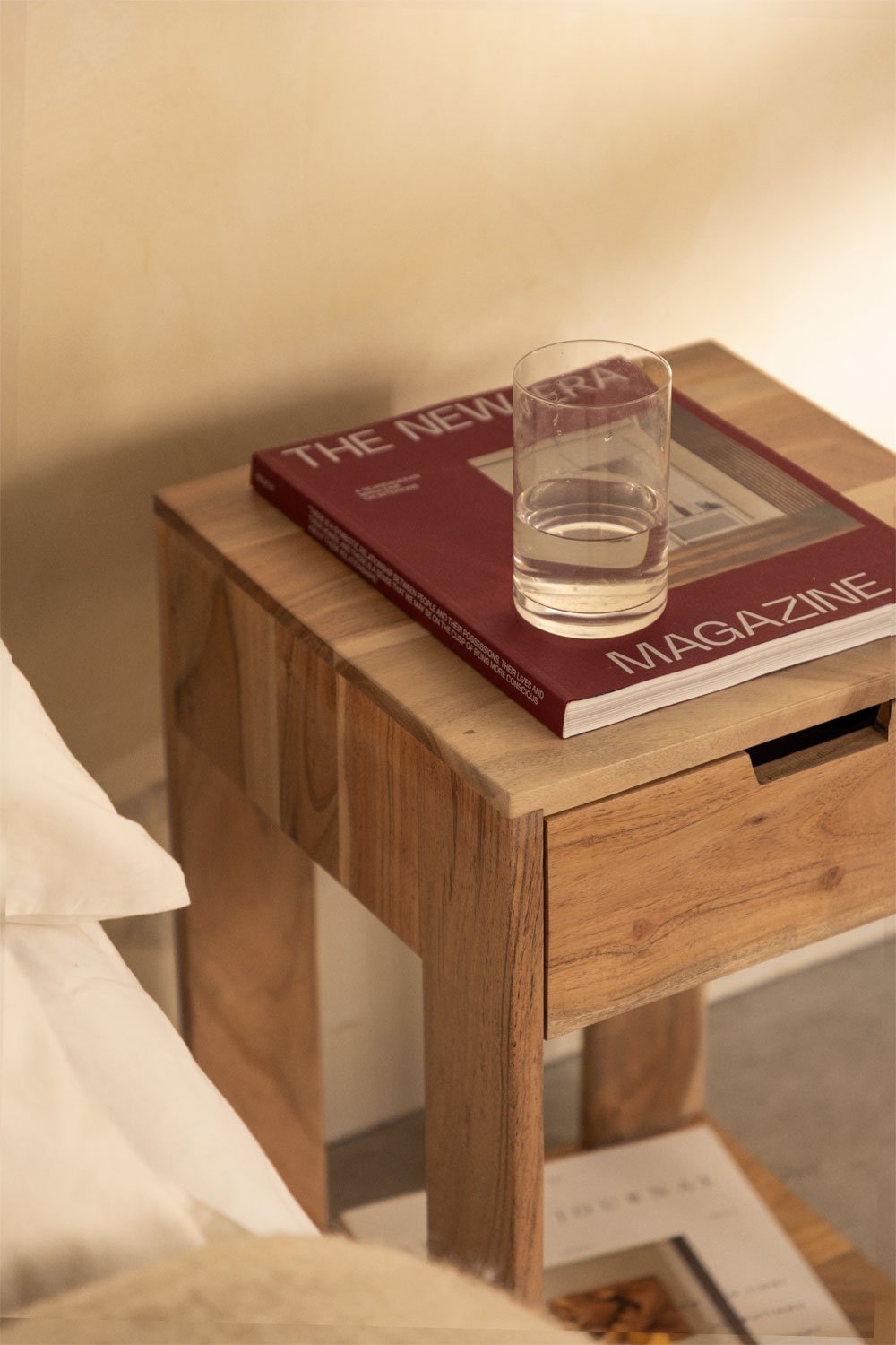 Comodino quadrato 35x35 cm in legno Leduc