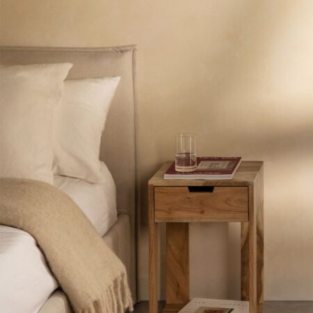 Comodino quadrato 35x35 cm in legno Leduc