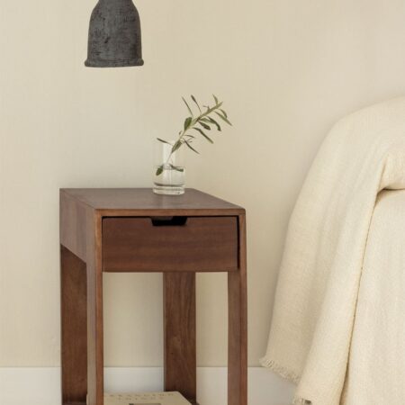 Confezione da 2 comodini quadrati 35x35 cm in legno Leduc