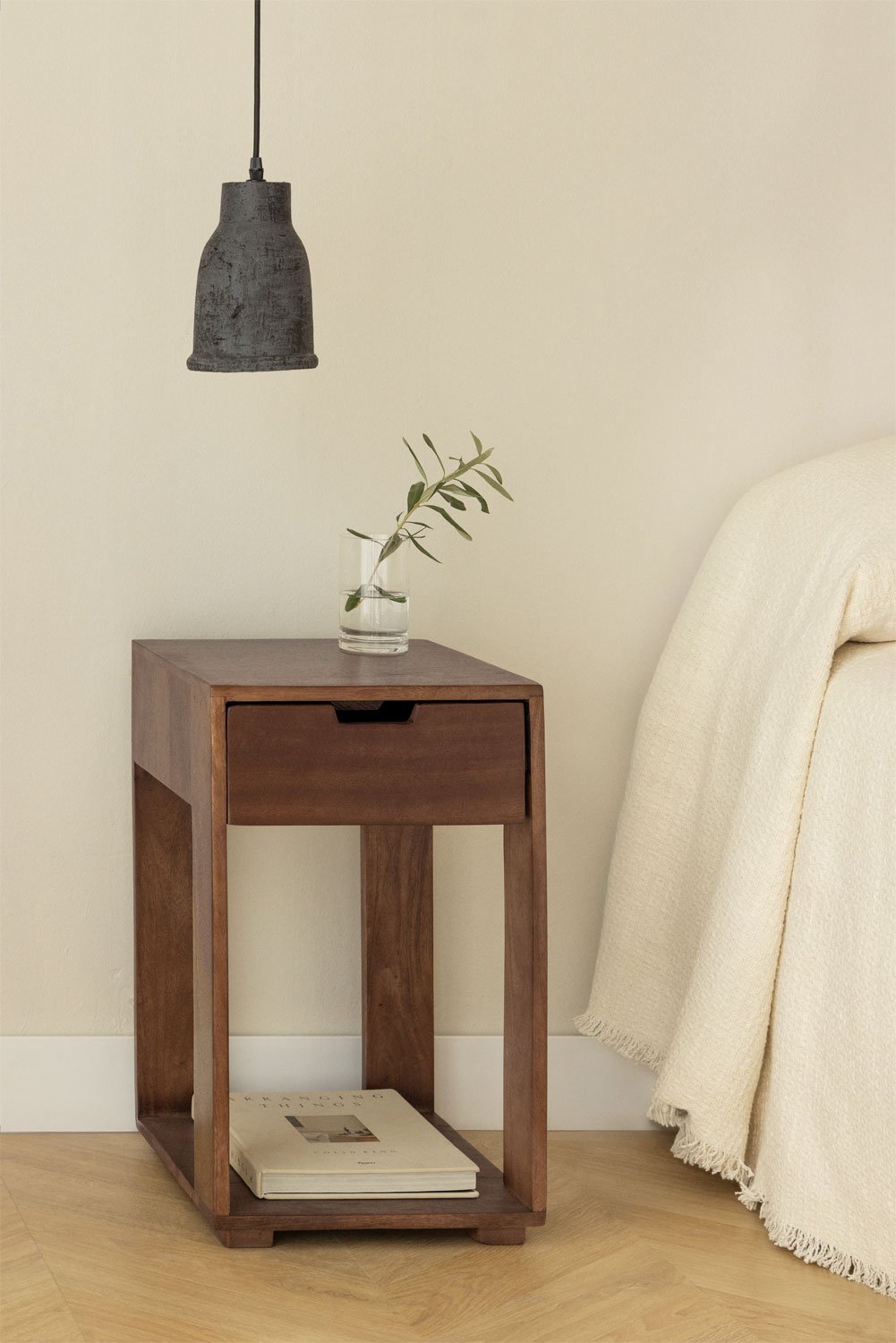 Confezione da 2 comodini quadrati 35x35 cm in legno Leduc