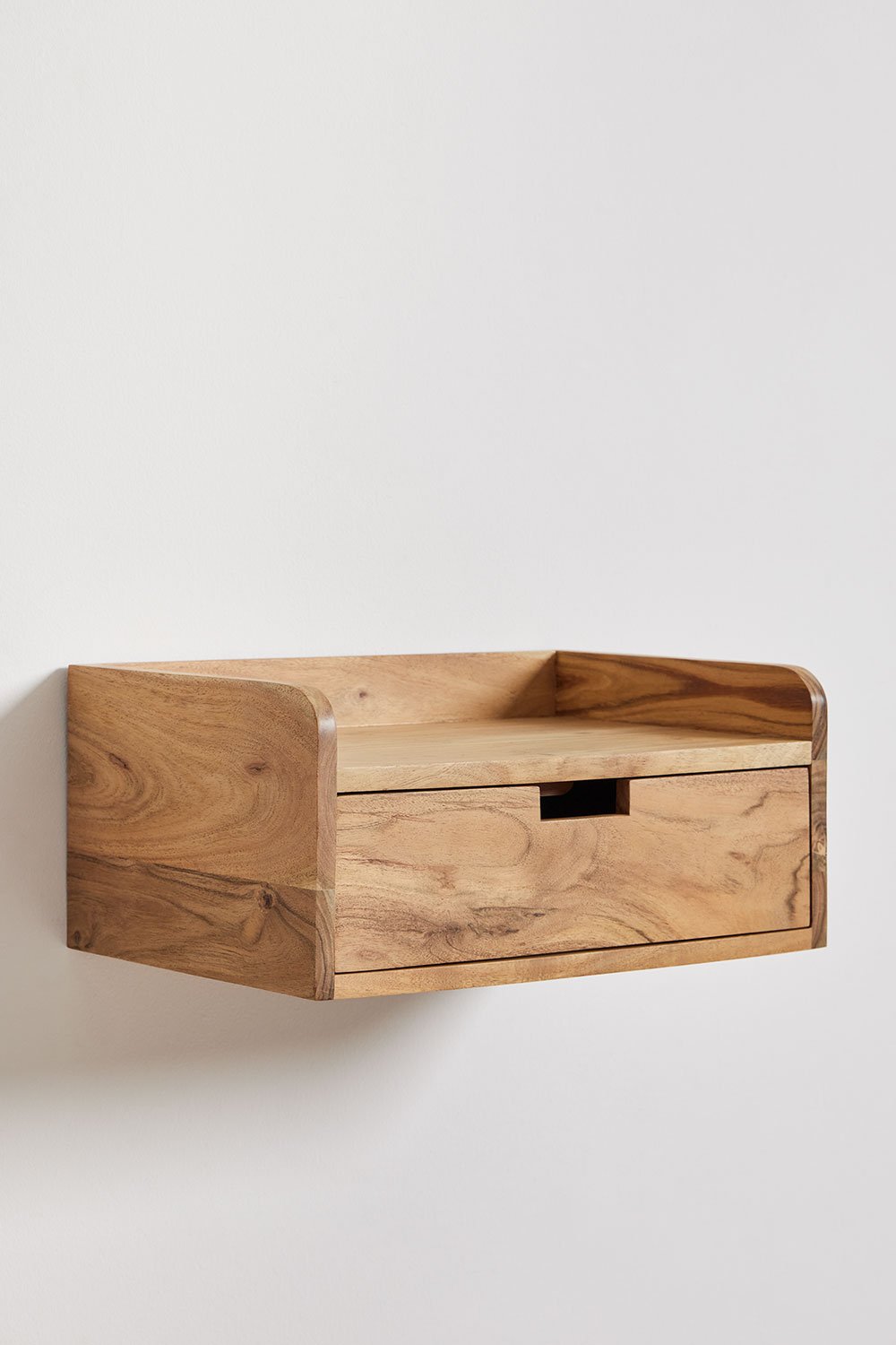 Comodino sospeso 45x30 cm in legno di acacia Narbona